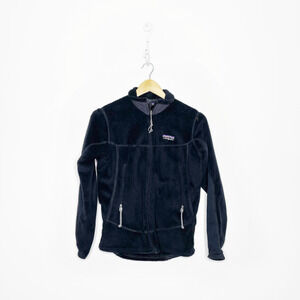 Vintage 90s PATAGONIA Regulator Fleece Jacket full zip black womens medium M